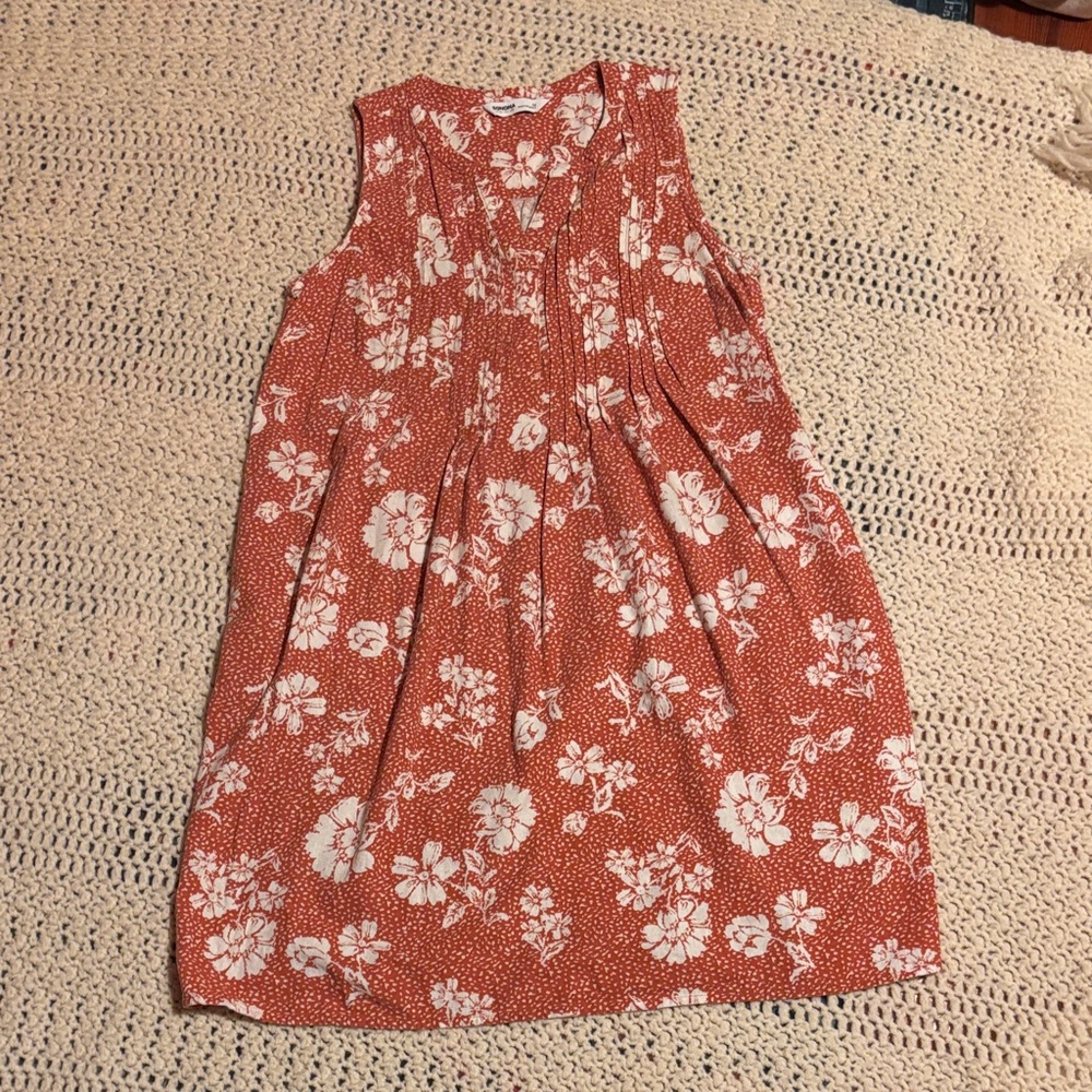 Sonoma Red and White Floral Tank Top
